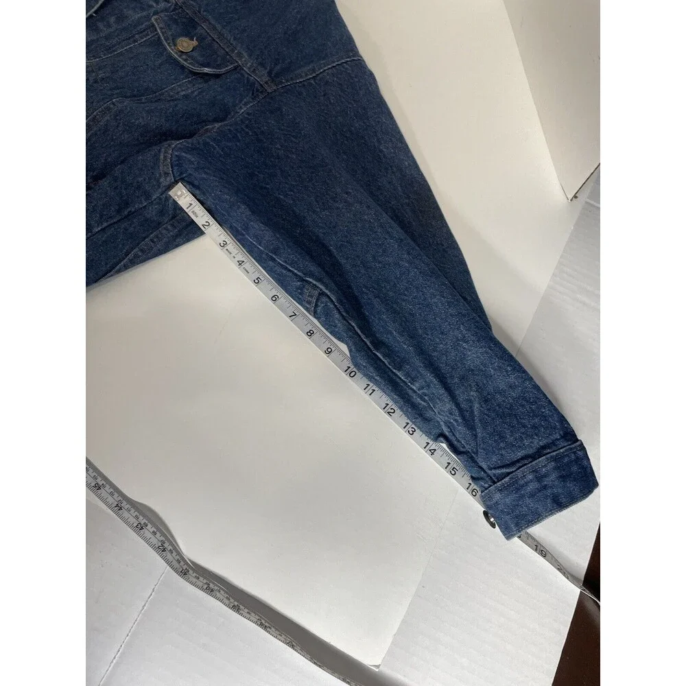 Vintage Hovis Heartland Jeans Denim Trench Coat Duster Women Medium Blue Buttons - Picture 9 of 9